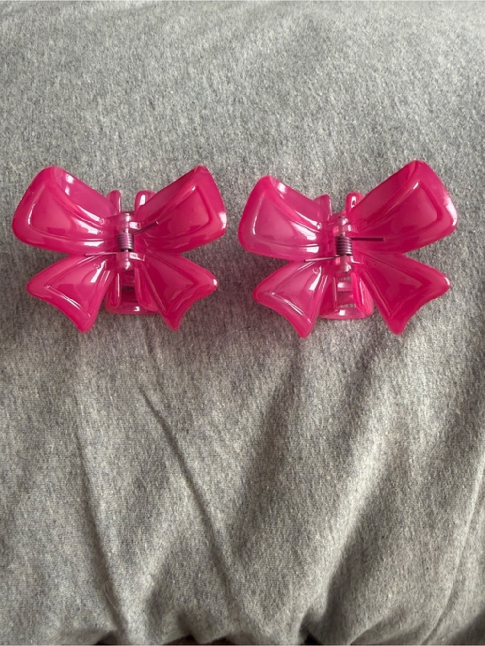 Pink Bow Hair Clips – Set of 2
